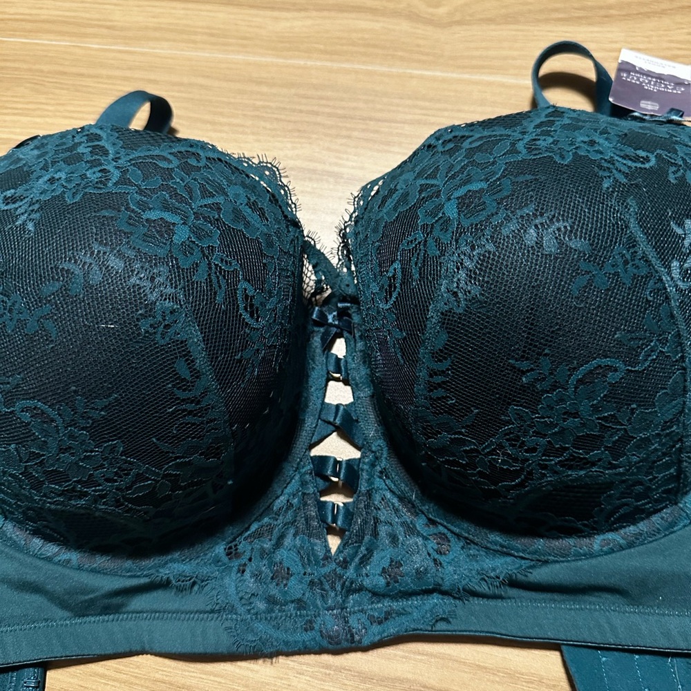 Cacique Teal Lace Push-Up Bra